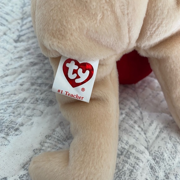 🍎 RETIRED TY BEANIE BABY BEAR “#1 TEACHER”. MWMT! DATED MAY 2005! APPROX 8”. - Picture 5 of 6